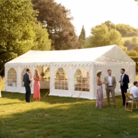 3x10m Commercial 500gsm PVC Marquee with ground bars and roof braces