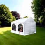 3x4m PVC marquee in white with waterpoof covers and strong steel frame