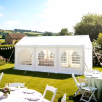 3m x 6m white PVC marquee with water proof and fire retardant covers, steel frame with ground bars