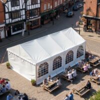 3x8m white pvc marquee with strong steel frame and fire retardant covers