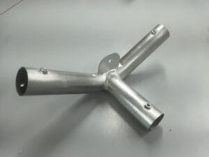 4m Commercial Marquee Part 8 - 3 way marquee connector with tab 42mm steel