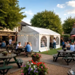 4x6m classic white pvc marquee with waterproof fire retardant covers and strong steel frame