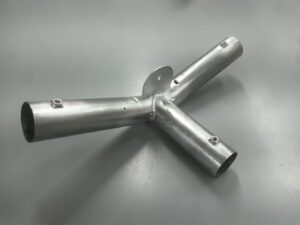 6m Wide Party Tent Part 8 -  3 way curved apex connector 42mm steel