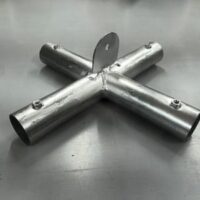 6m Wide Party Tent Part 10 - 4 way flat connector with tab 42mm steel