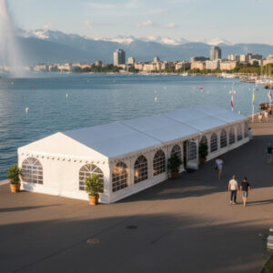 6m x 22m Professional marquee with waterproof and fire retardant roof and sides with corrosion resistant steel frame