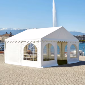 6m x 4m white PVC Marquee with steel frame and ground bars