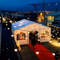 6m x 6m 650gsm PVC waterproof and fire retardant marquee with 54mm steel frame