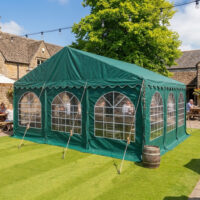 6x6m Heavy Duty Green PVC Marquee with strong Steel Frame and Waterproof covers