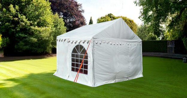 3x3m Commercial 500gsm PVC Marquee with ground bars and roof braces