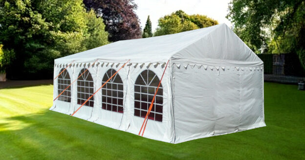 3m x 8m Marquee with solid galvanised steel frame and durable PVC covers