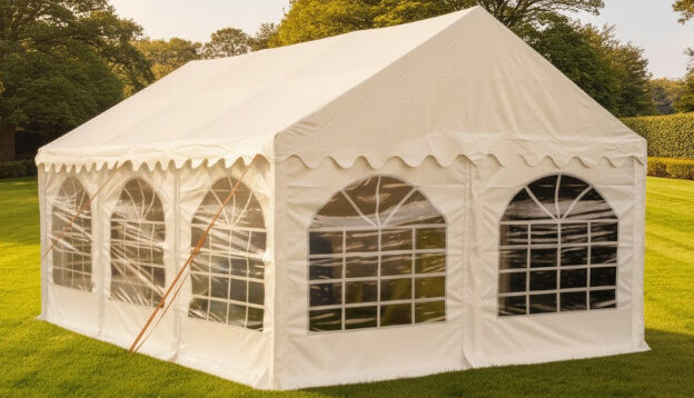 4x6m waterproof PVC marquee with ground bars and fire retardant
