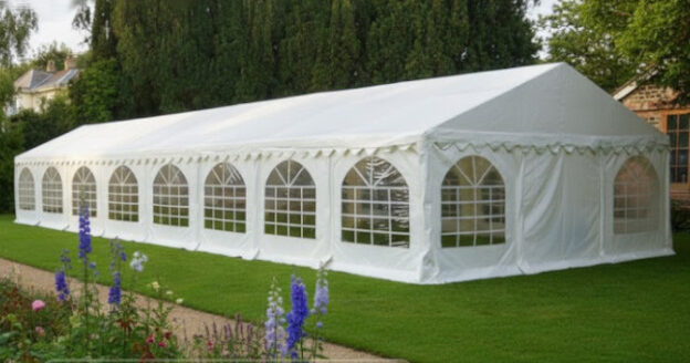 6m x 16m white pvc marquee with fire retardant waterproof covers and strong corrosion resistant steel frame
