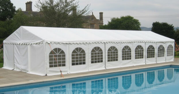 6m x 18m PVC marquee with waterproof covers, fire retardant PVC and corrosion resistant steel frame