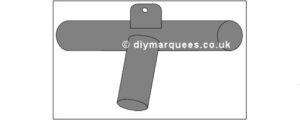 6m Deluxe Marquee Part F - 3 Way Flat Connector + Tab