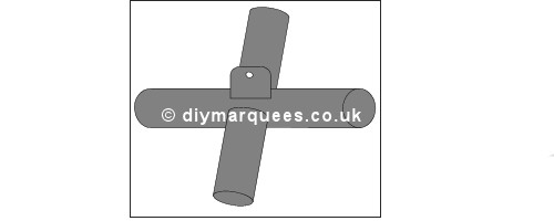6m Deluxe Marquee Part G - 4 Way Flat Connector + Tab 54mm steel