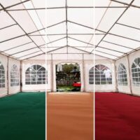 Marquee carpet flooring available in red, green or beige.