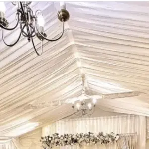 Pleated Marquee Roof Linings, pleated wall linings and swags