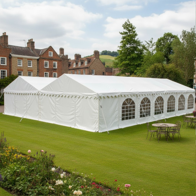 12m x 14m white pvc marquee with strong steel framework