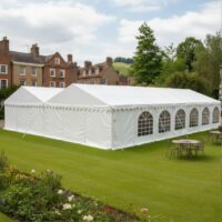 12m x 14m white pvc marquee with steel frame and waterproof fire retardant covers