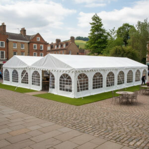12m x 14m PVC marquee with fire retardant covers and strong galvanised steel frame