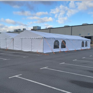 12m x 18m white PVC marquee with extra strength frame and durable waterproof covers