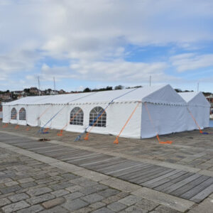 12m x 18m white PVC marquee with ultra durable covers and extra strong steel frame