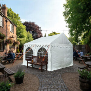 3x4m 650gsm PVC marquee in white with 42mm steel frame