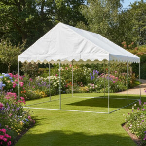 4m x 4m white PVC marquee without sides and strong steel framework