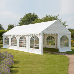 4m x 9m PVC marquee with fire retardant waterproof covers and galvanised anti-corrosion frame