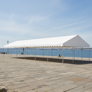 6m x 16m white PVC marquee without sides