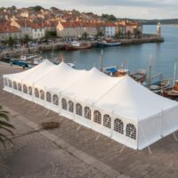 6m x 24m Modular white PVC marquee with extra strong Aluminium poles