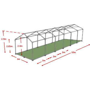 3x12m Advanced 38/42mm Marquee Framework Diagram