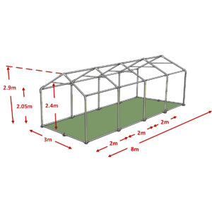 3x8m Advanced 38/42mm Marquee Framework Diagram