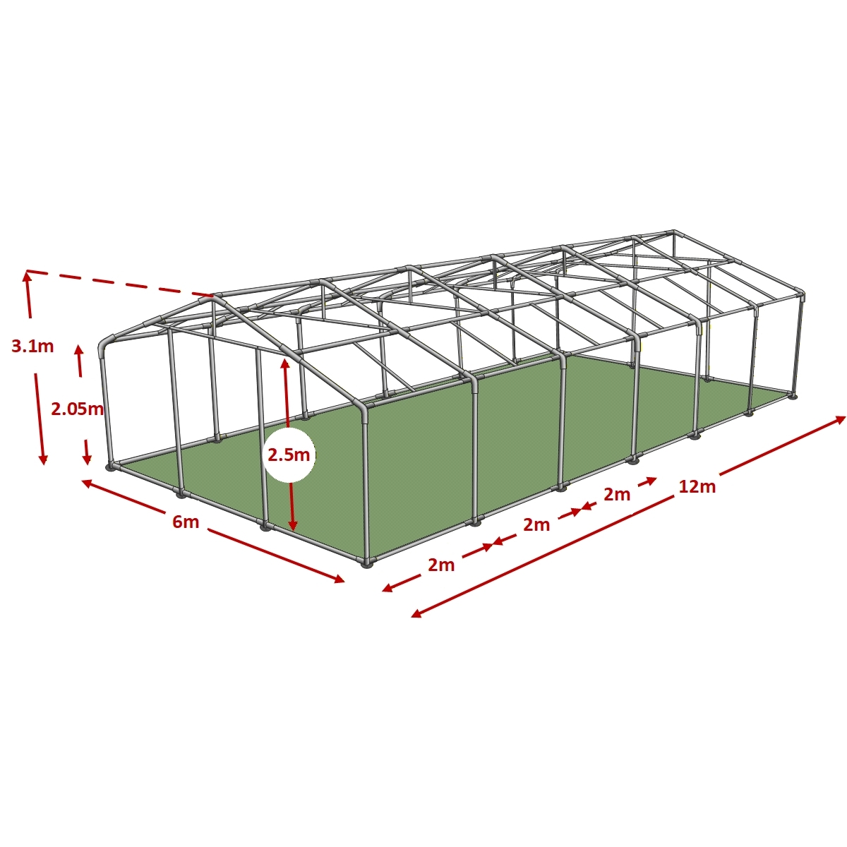 6x12m advanced marquee framework diagram