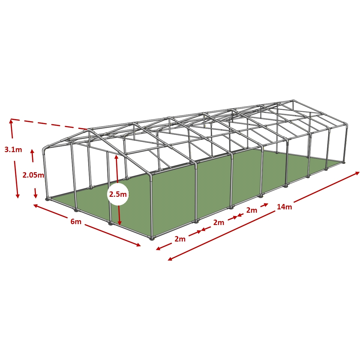 6x14m advanced marquee framework diagram