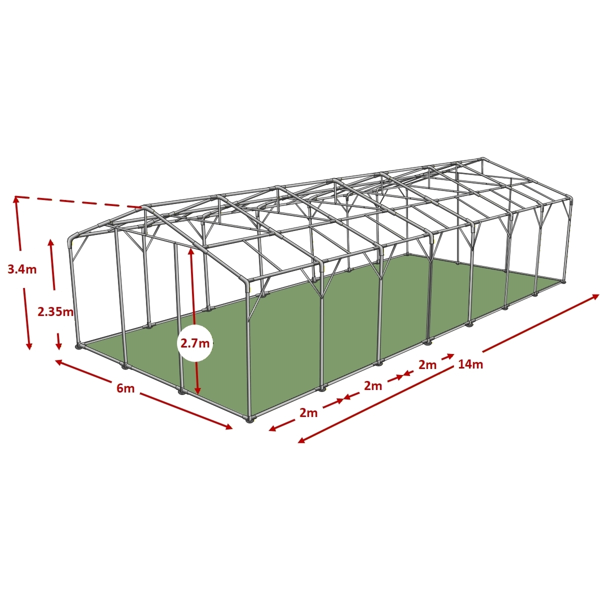 6x14m Ultimate marquee framework diagram