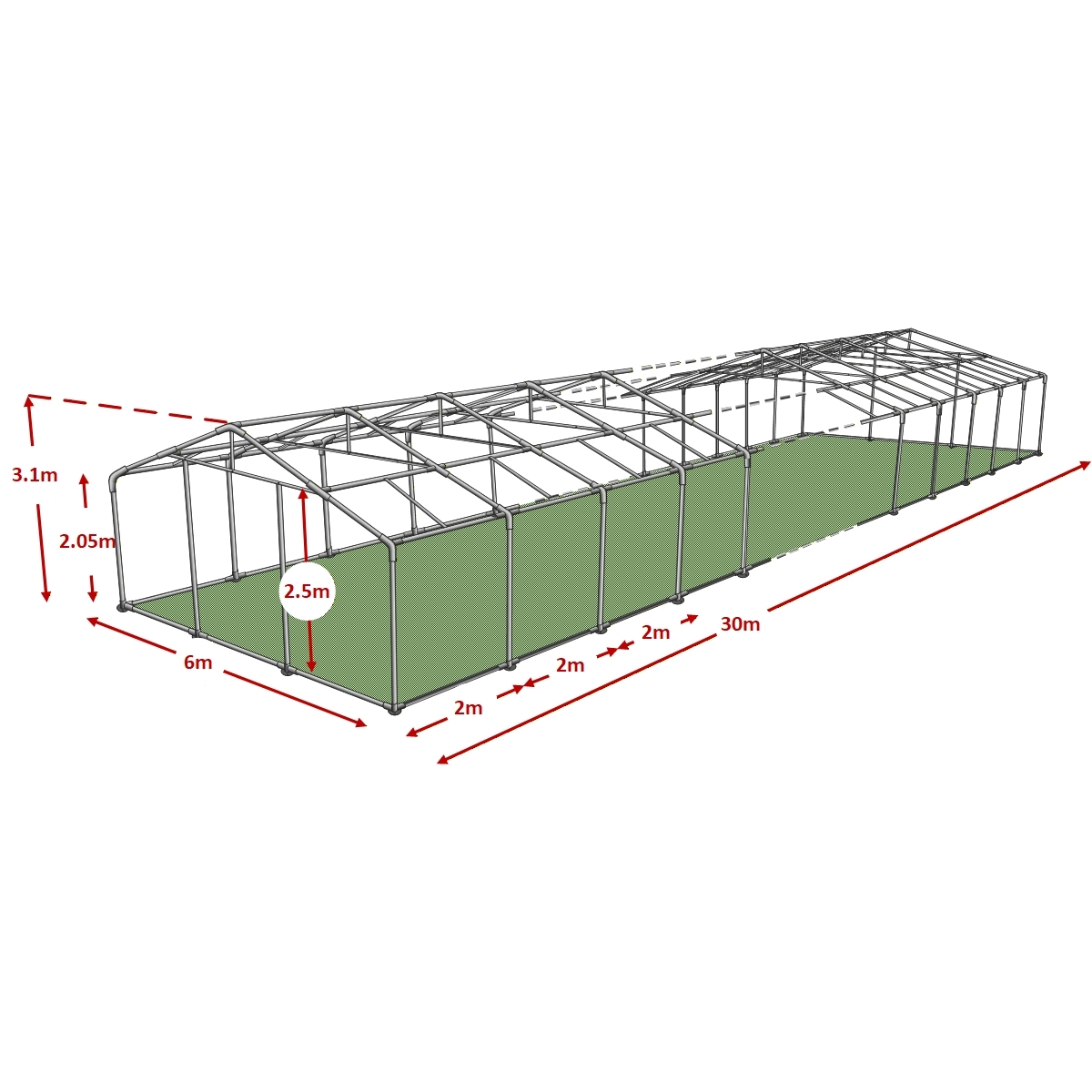 6x30m advanced marquee framework diagram