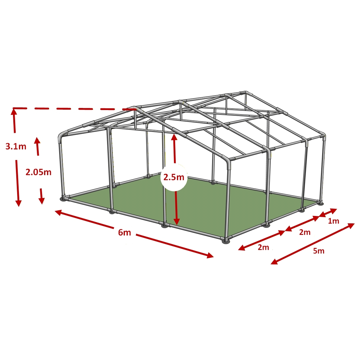 6x5m advanced marquee framework diagram