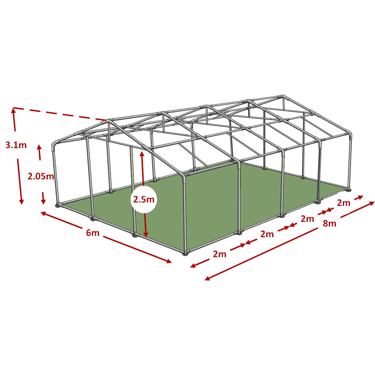 6x8m advanced marquee framework diagram