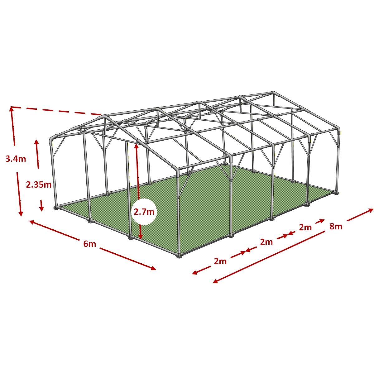 6x8m Ultimate marquee framework diagram