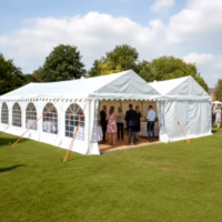 8m x 10m white fire retardant PVC marquee with ground bars and heavy duty galvanised steel frame