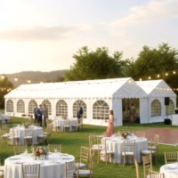 8m x 12m white fire retardant PVC marquee with ground bars and heavy duty galvanised steel frame