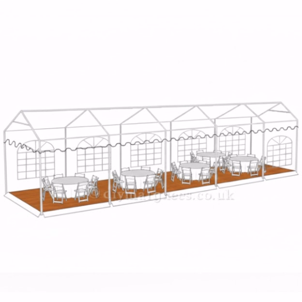 3x10m marquee capacity diagram