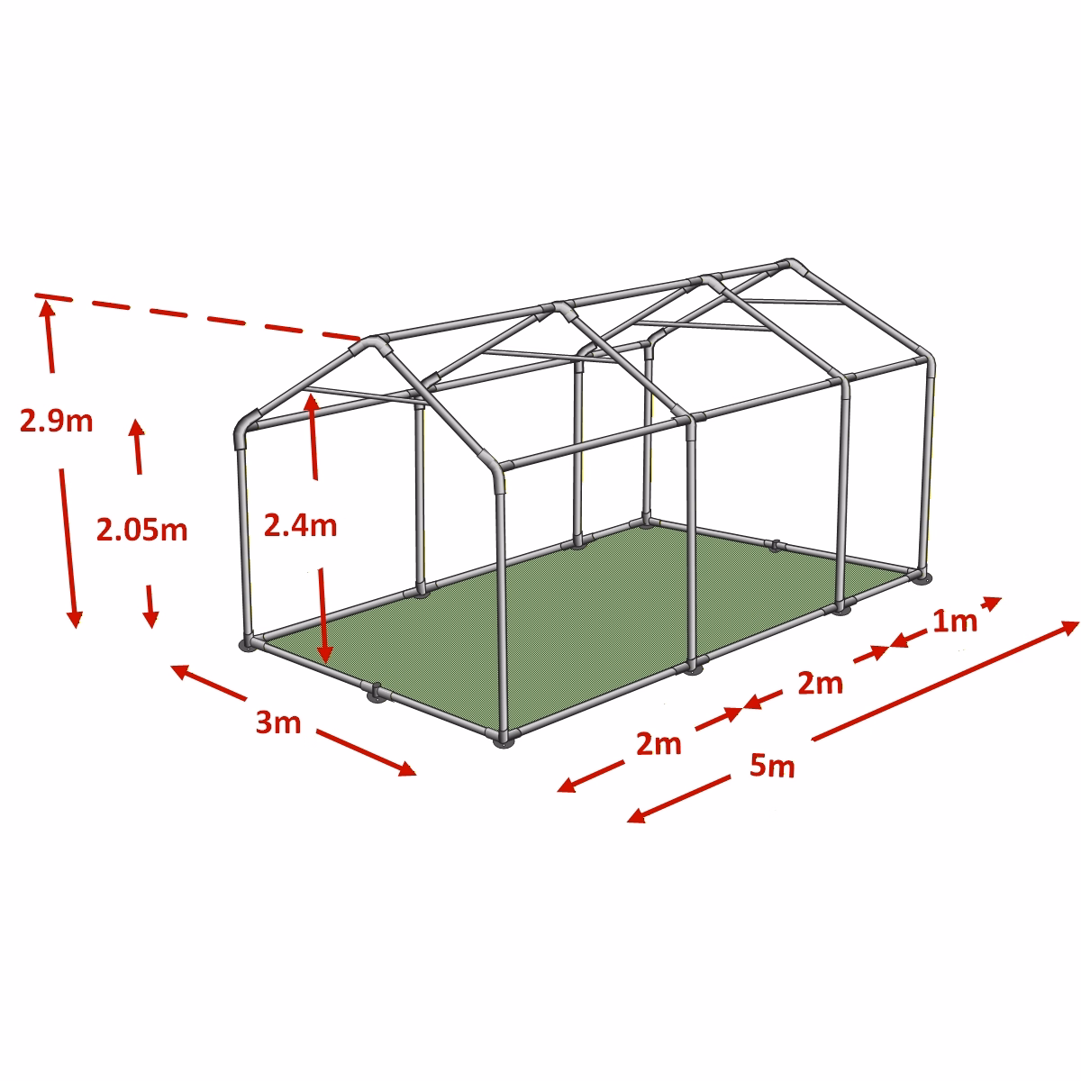 3x5m marquee capacity diagram