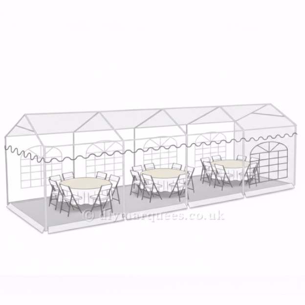 3x8m marquee capacity diagram