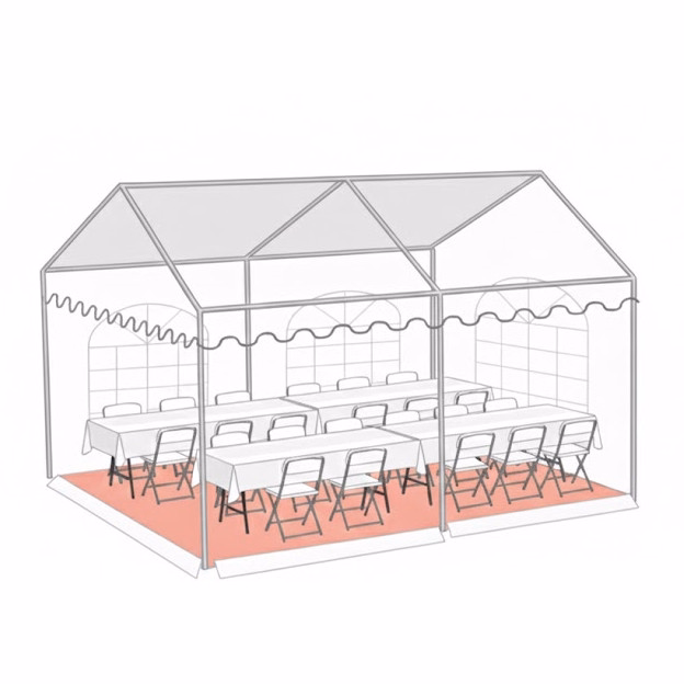 4x4m marquee capacity diagram