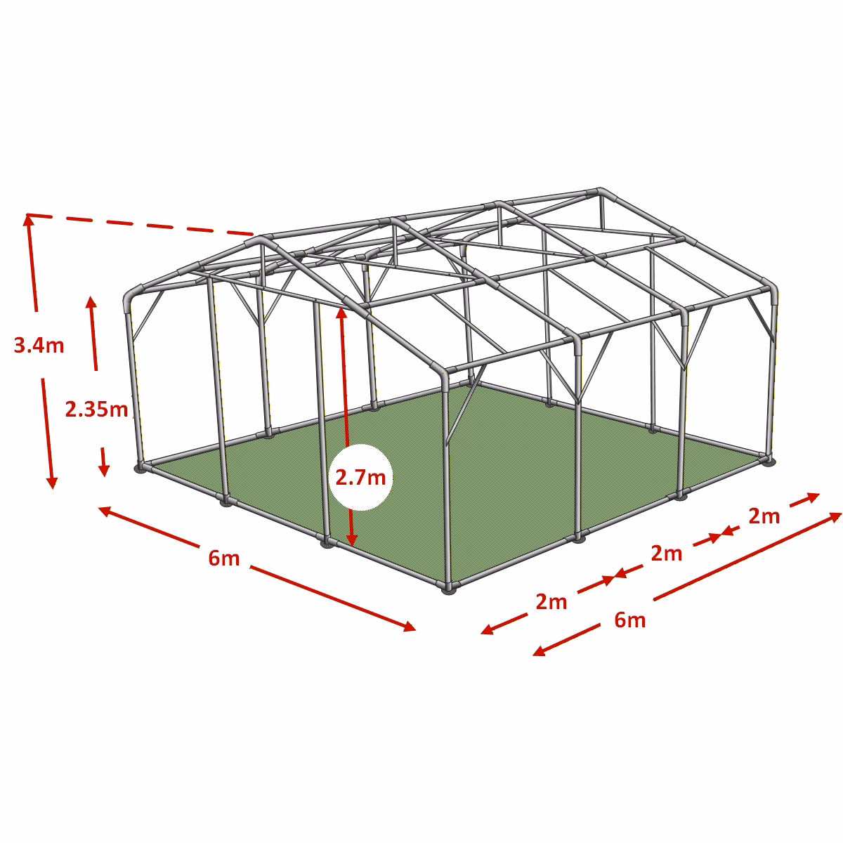 6x6m Deluxe Marquee Framework Diagram