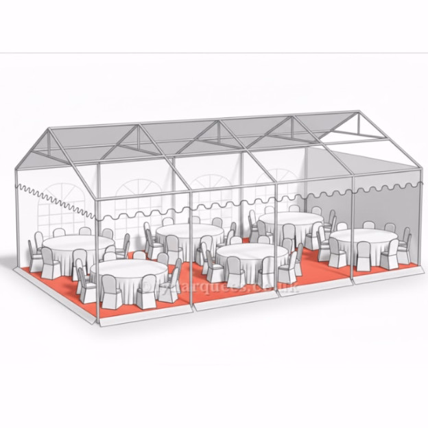 6x8m marquee capacity diagram