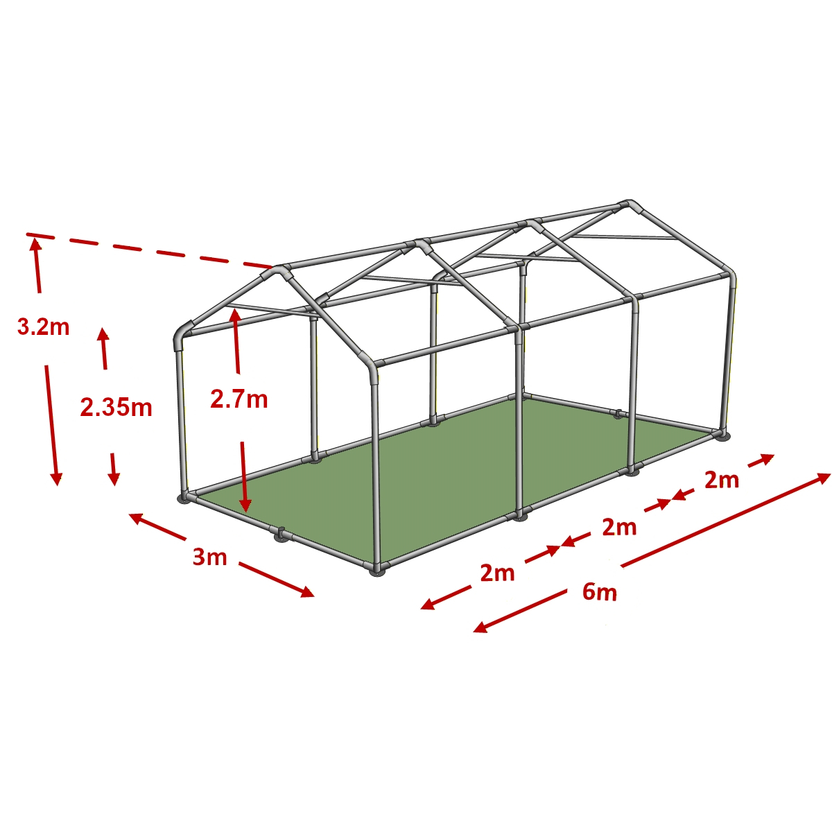3x6m advanced framework diagram 2.3m tall