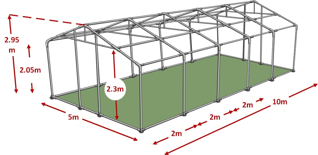5x10m Marquee Framework Diagram